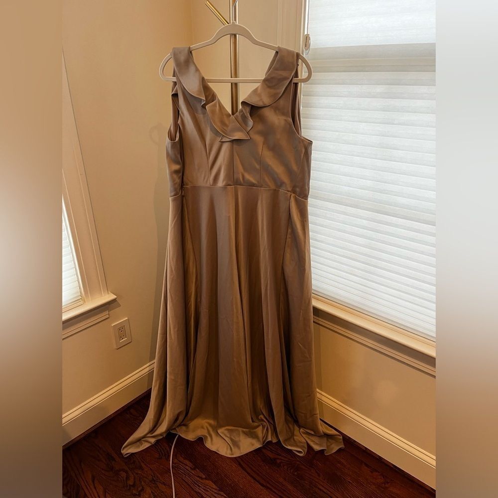 Anthropologie BHLDN Tansy Satin Maxi Dress Size U.S. 12 - Picture 8 of 8